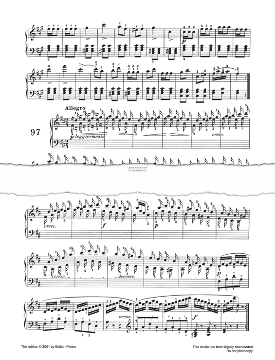 Produktgalerie: Seite 1 von 1 Allegro Op. 139 No. 97, Carl Czerny, Klavier