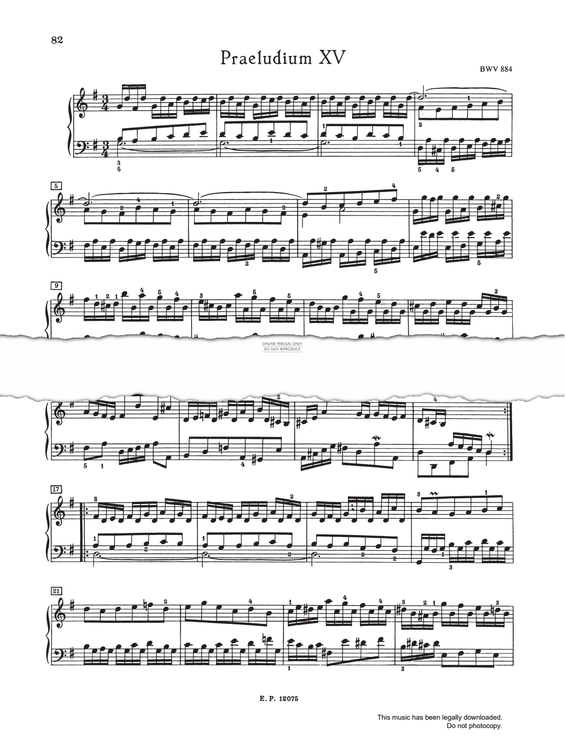 Produktbild zu: Prelude And Fugue No.15 in G major, BWV 884 (from 'The Well-Tempered Klavier Book II')