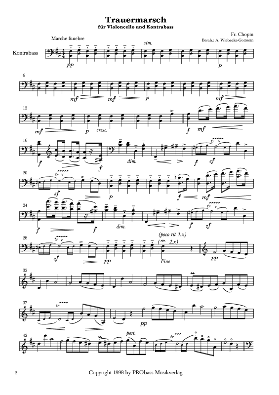 Produktgalerie: Seite 1 von 9 Trauermarsch, , Cello und Kontrabass