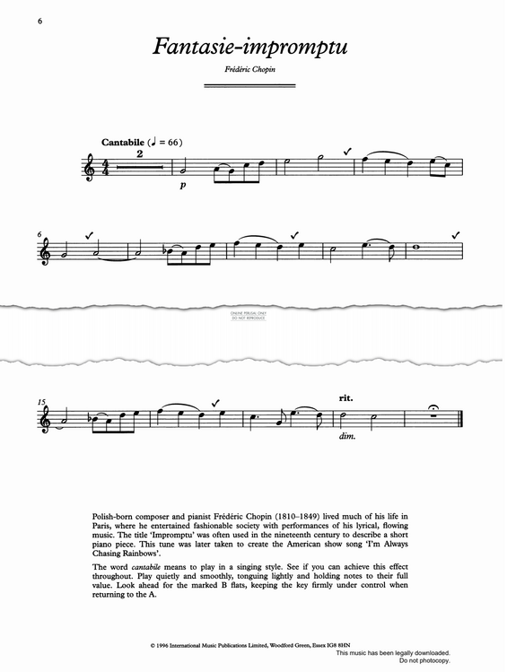 Product gallery: Page 1 of 1 Fantasie Impromptu (2nd Movement), Frederic Chopin
