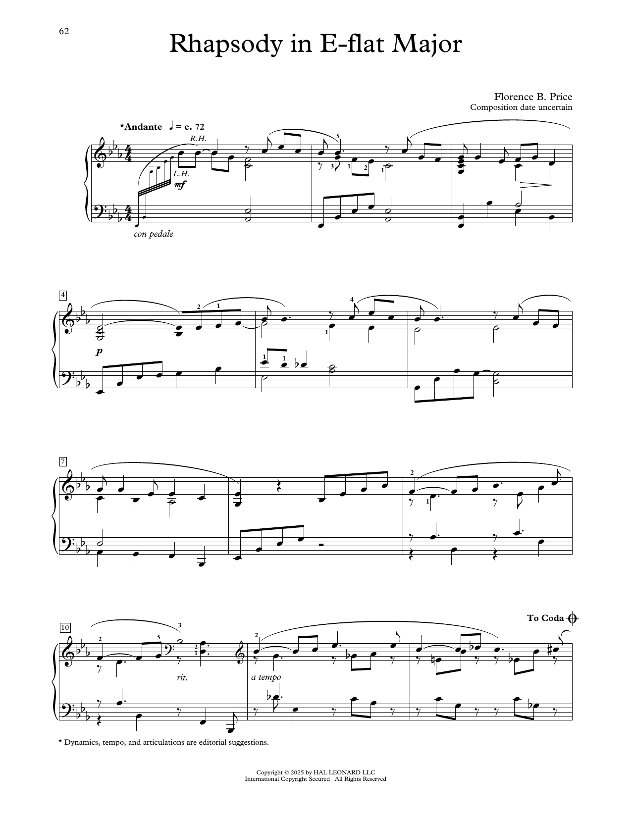 Product picture to: Rhapsody In E-Flat Major