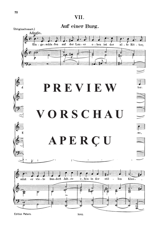 Product gallery: Page 2 of 3 Auf einer Burg, Op.39 No.7, , Low Voice and Piano