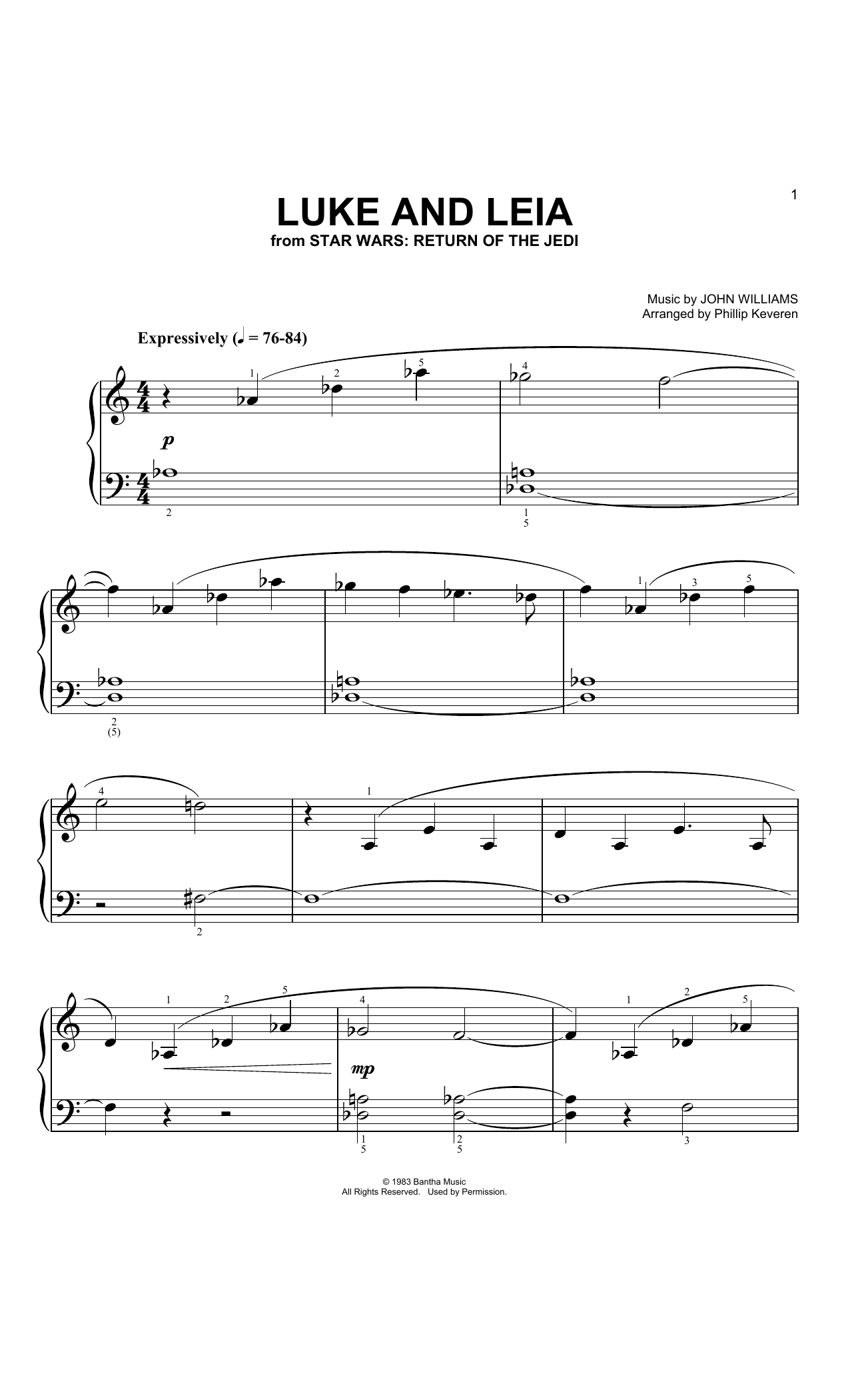 Produktbild zu: Luke And Leia (from Star Wars: Return of the Jedi) (arr. Phillip Keveren)