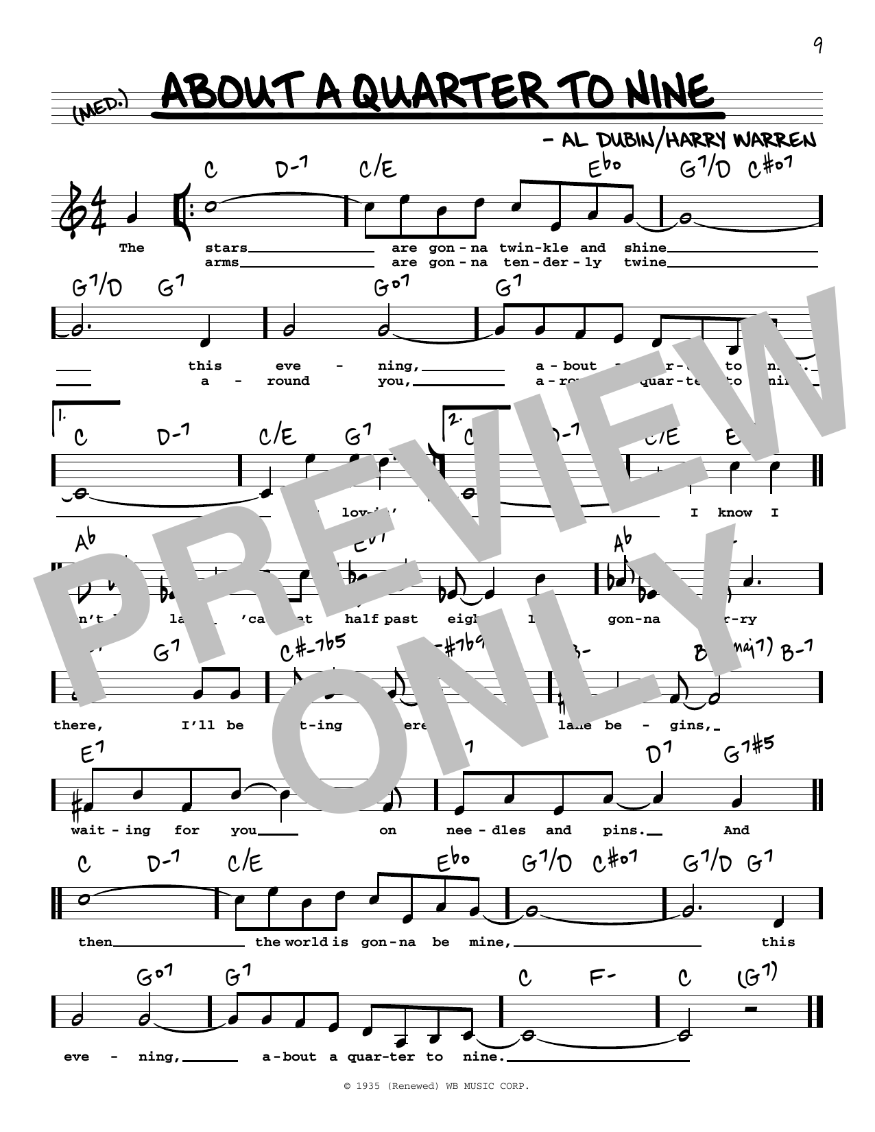 Produktbild zu: About A Quarter To Nine (High Voice)