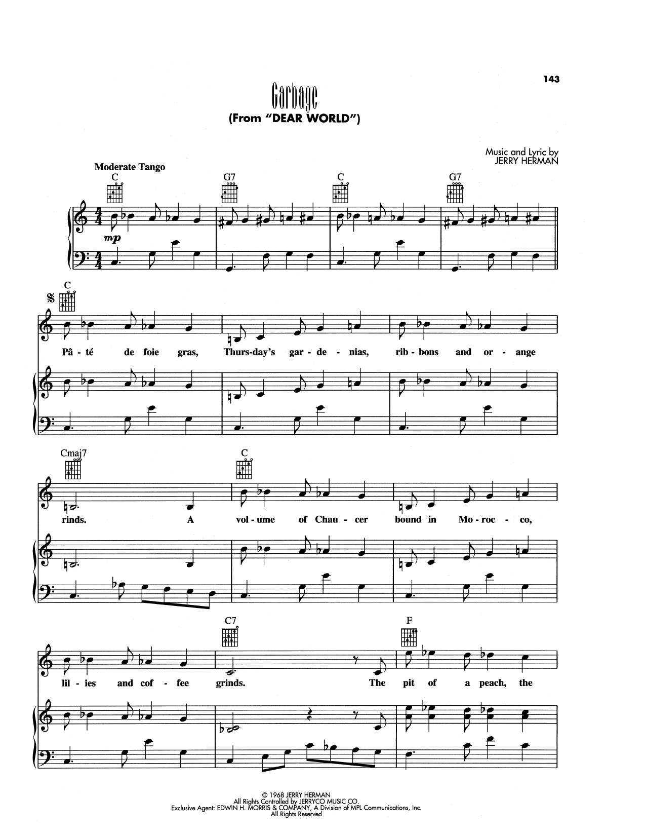 Produktgalerie: Seite 1 von 1 Garbage (from Dear World), Jerry Herman, Gesang, Gitarre, Klavier