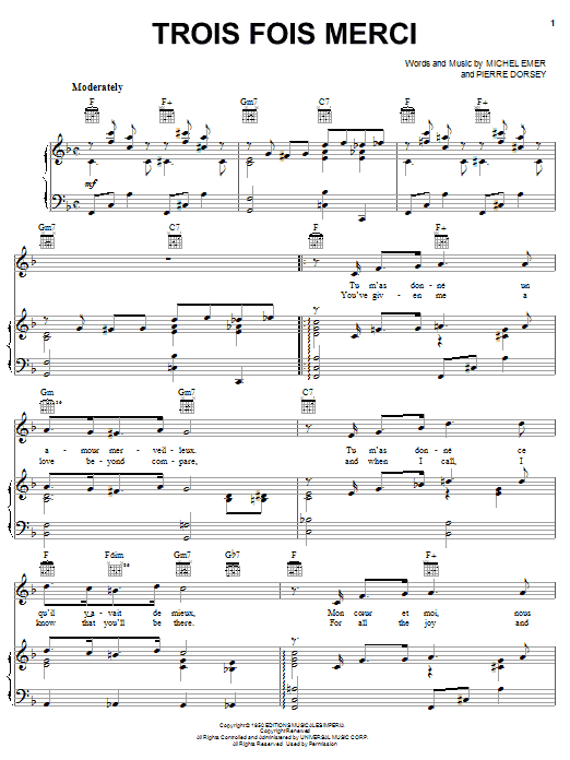 Produktgalerie: Seite 1 von 1 Trois Fois Merci, Pierre Dorsey, Gesang, Gitarre, Klavier