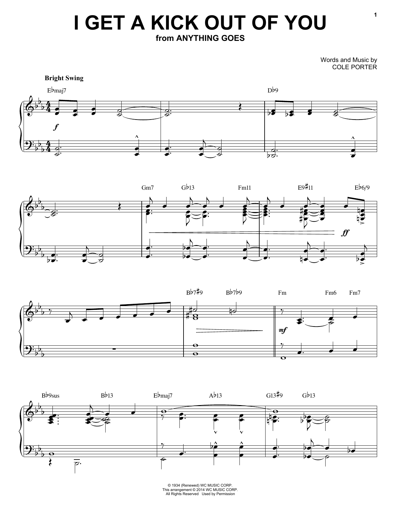 Product picture to: I Get A Kick Out Of You [Jazz version] (arr. Brent Edstrom)