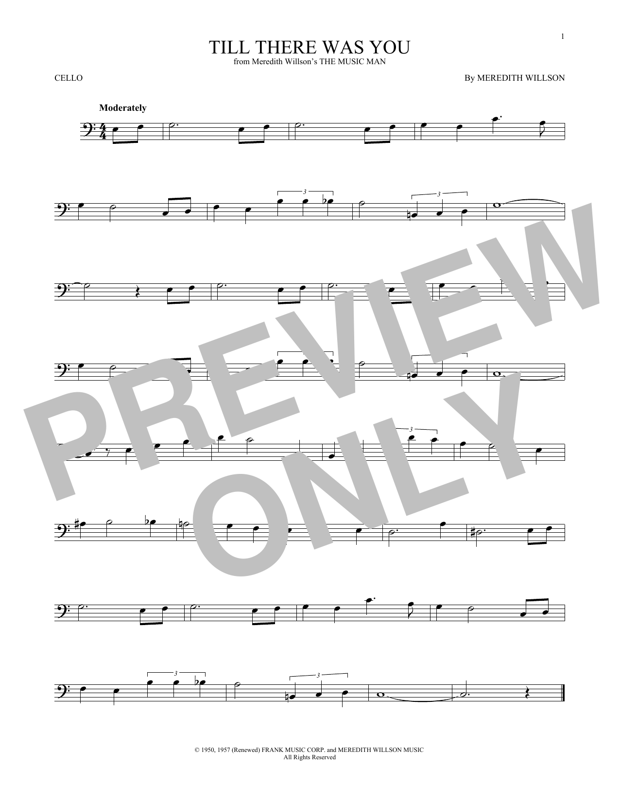 Produktgalerie: Seite 1 von 1 Till There Was You, Meredith Willson, Violoncello