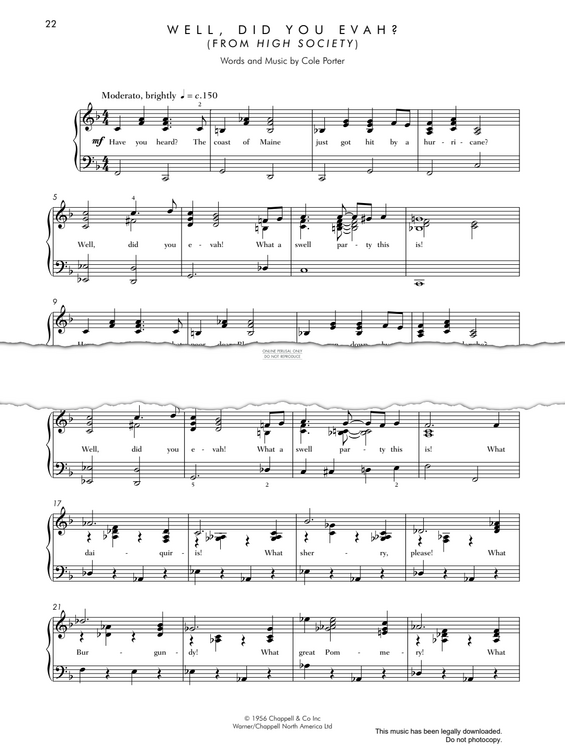 Produktgalerie: Seite 1 von 1 Well, Did You Evah?, Cole Porter, Klavier