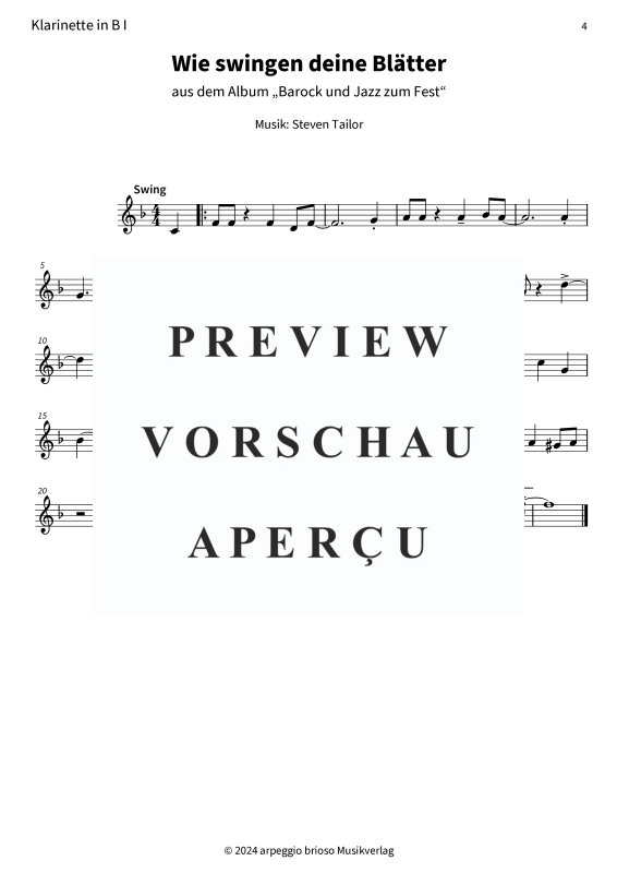 Product gallery: Page 6 of 7 Wie swingen deine Blätter - aus dem Album Barock und Jazz zum Fest, , (Clarinet duet)