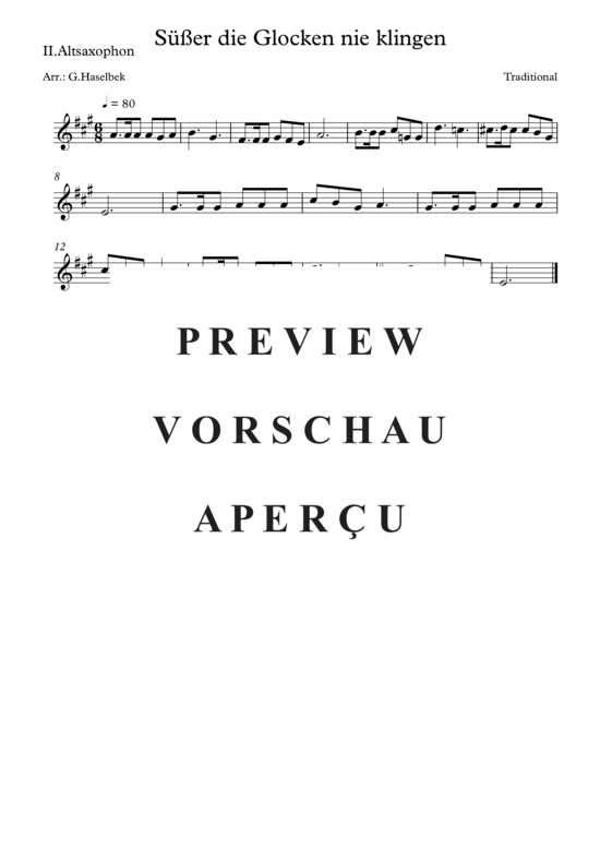 Product gallery: Page 4 of 6 Süßer die Glocken nie klingen , , (Saxophone Quartet AATB)