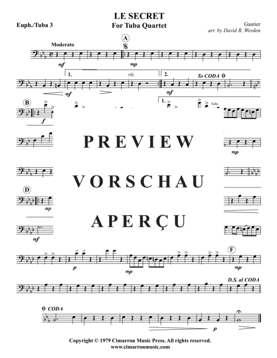 Product gallery: Page 11 of 12 Le Secret , , (Tuba Quartet: 2x Baritone, 2xTuba)