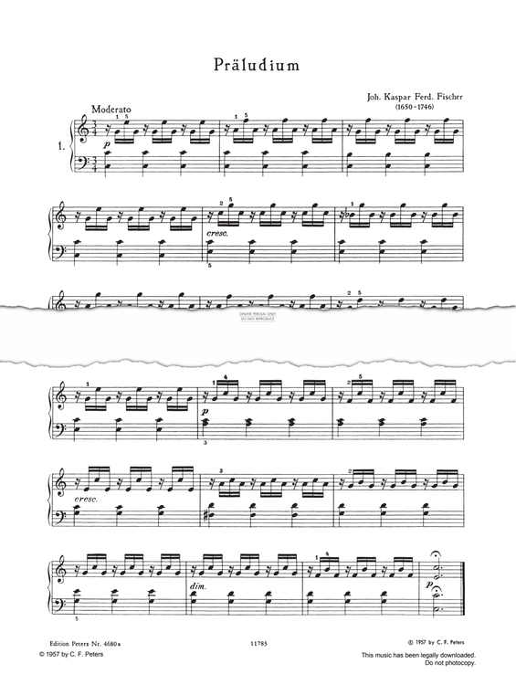 Produktgalerie: Seite 1 von 1 Präludium C-Major, Johann Caspar Ferdinand Fischer, Klavier