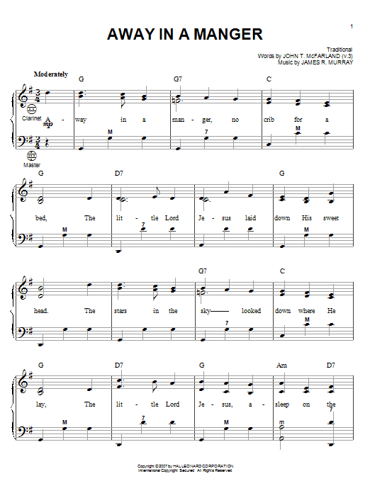 Product gallery: Page 1 of 1 Away In A Manger, Traditional