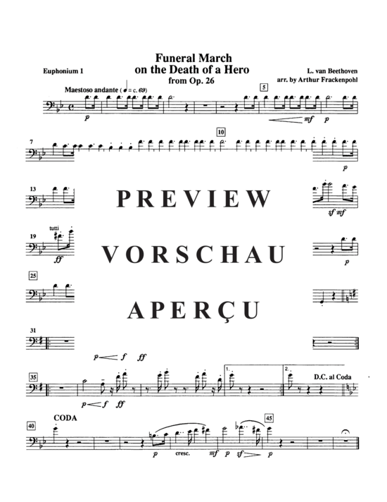 Produktgalerie: Seite 6 von 14 Funeral March on the Death of a Hero , , (Tuba Ensemble EEEE/TTT + Pauken)