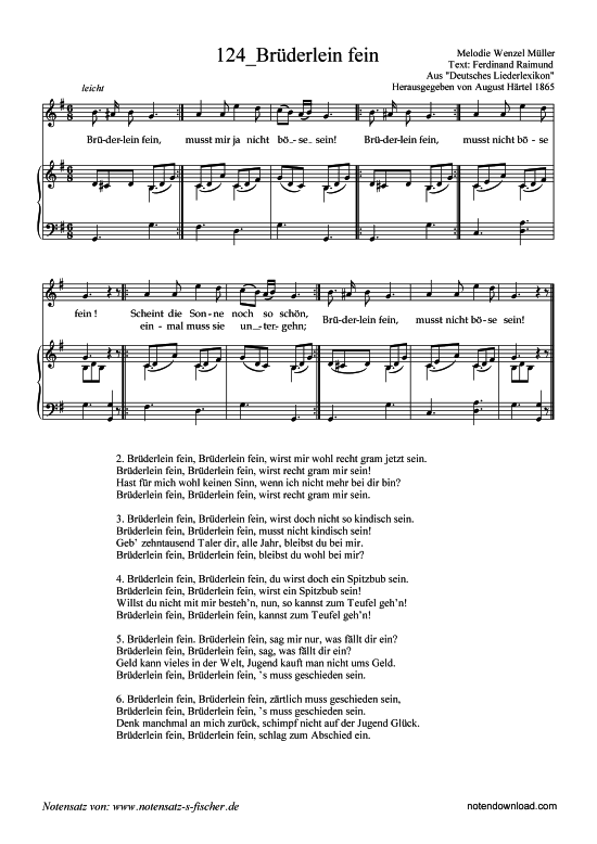 Product picture to: Brüderlein fein Wenzel Müller