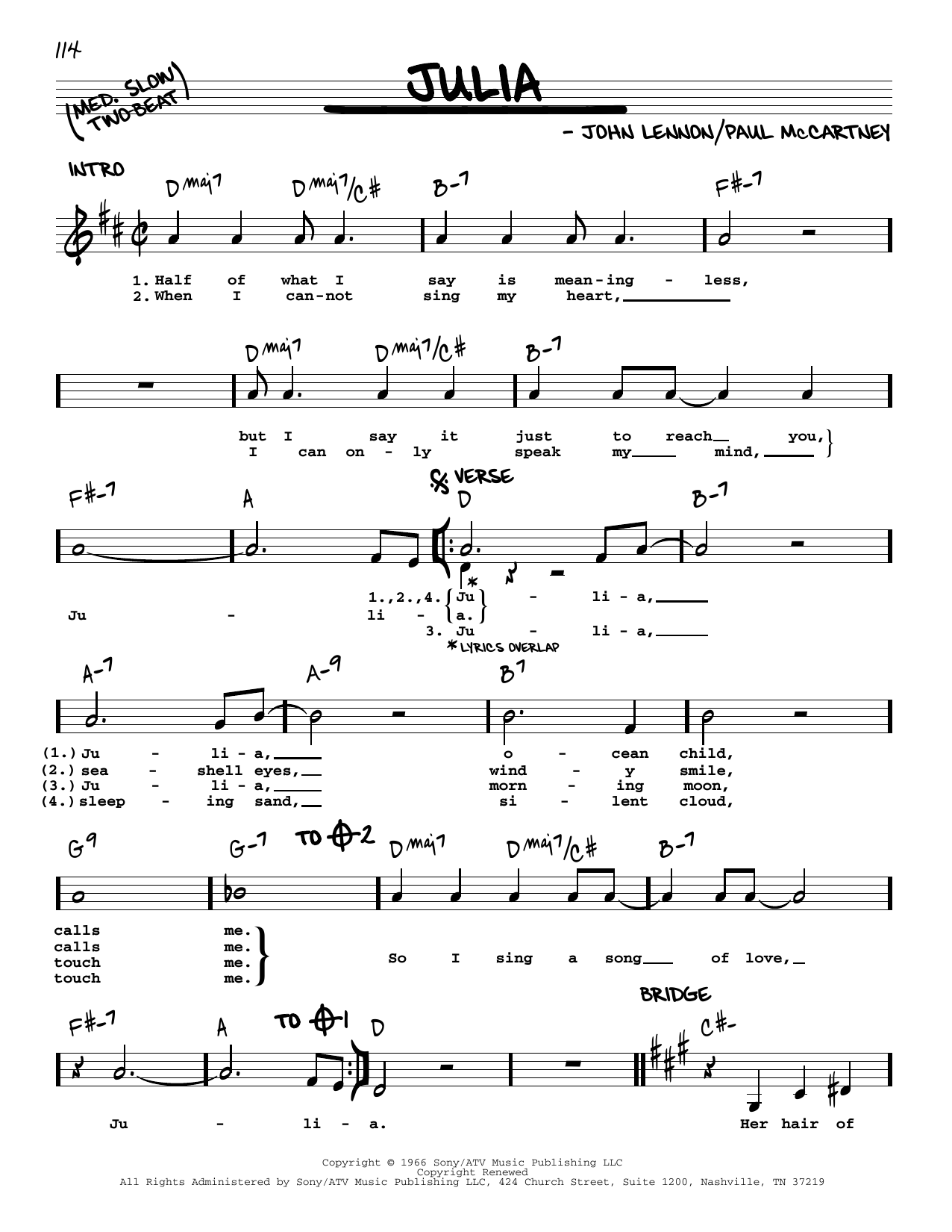 Product gallery: Page 1 of 1 Julia [Jazz version], The Beatles