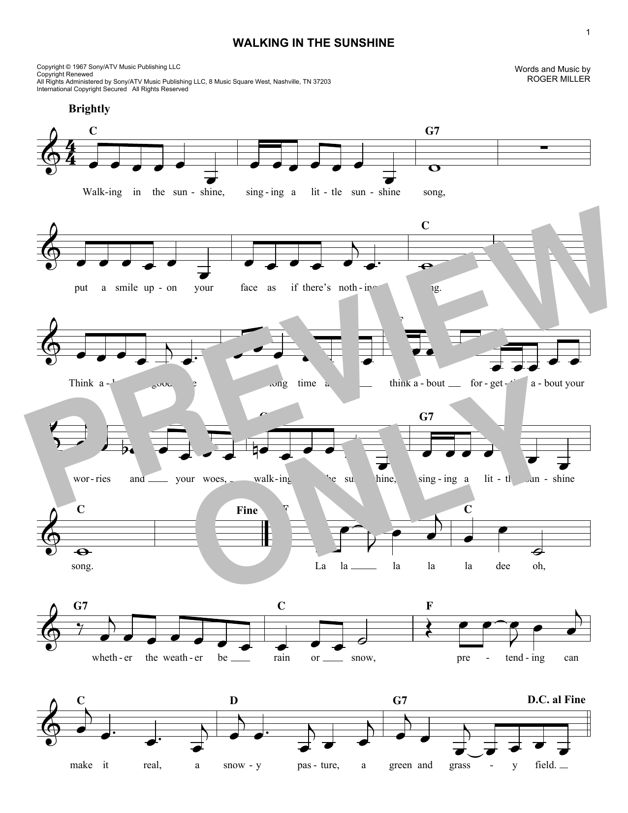 Produktgalerie: Seite 1 von 1 Walking In The Sunshine, Roger Miller