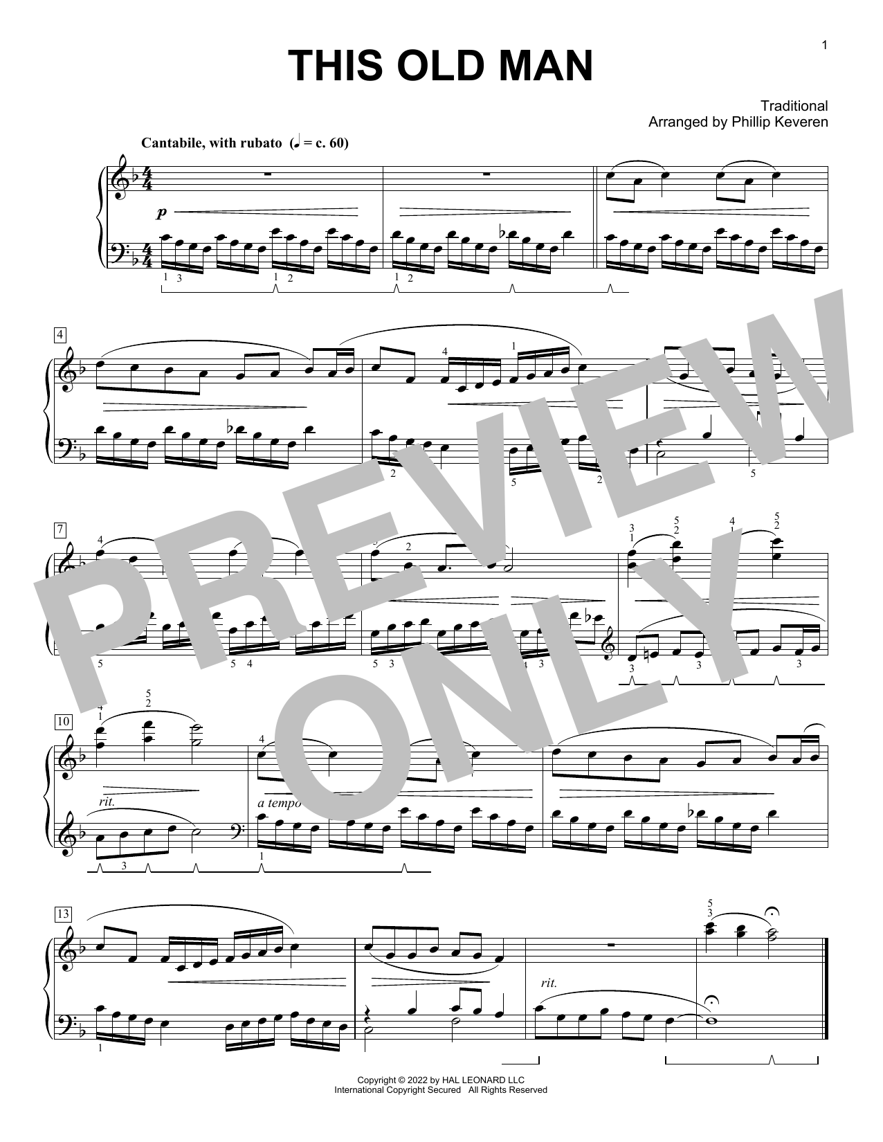 Produktbild zu: This Old Man (arr. Phillip Keveren)