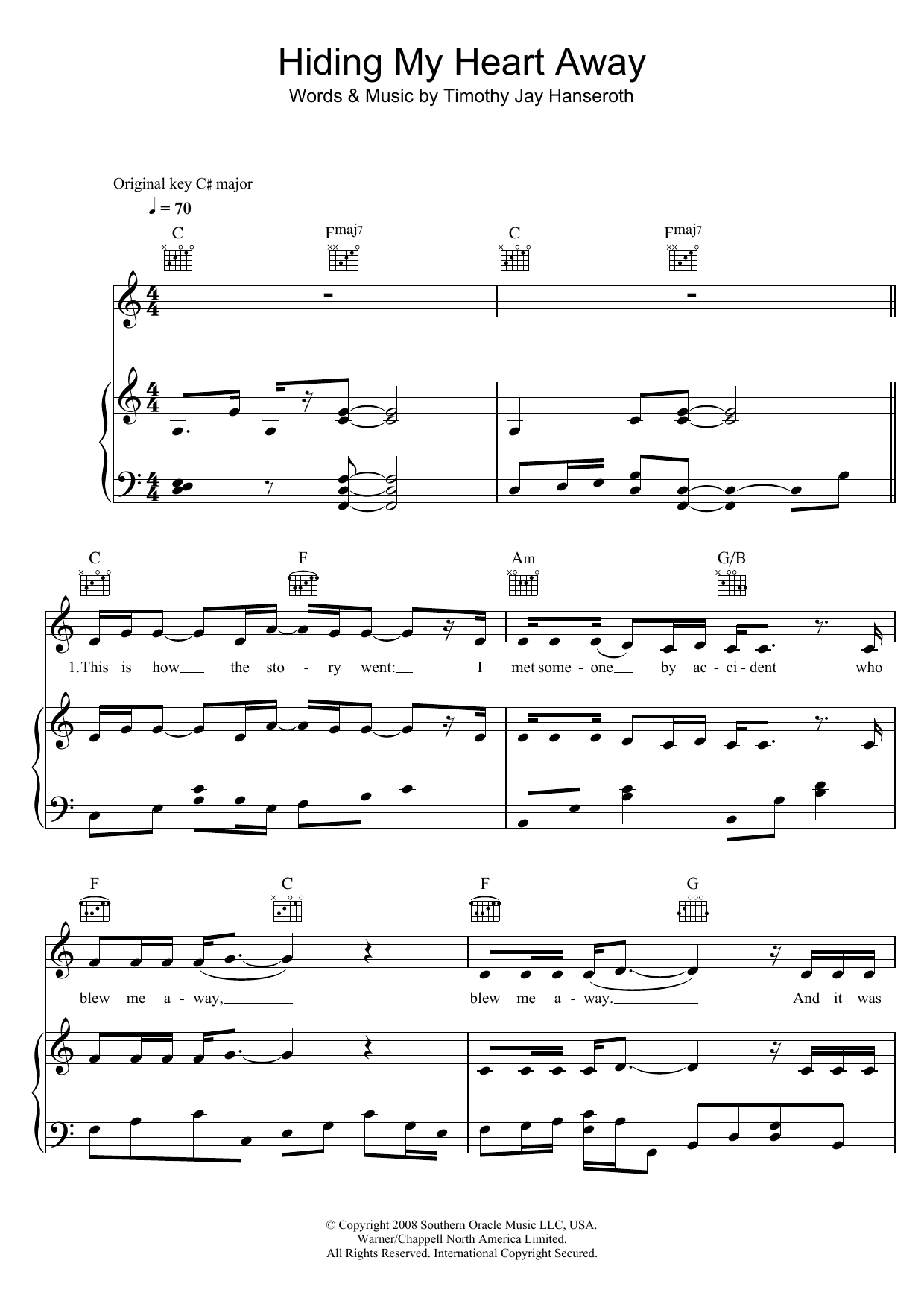Produktgalerie: Seite 1 von 1 Hiding My Heart, Adele, Gesang, Gitarre, Klavier