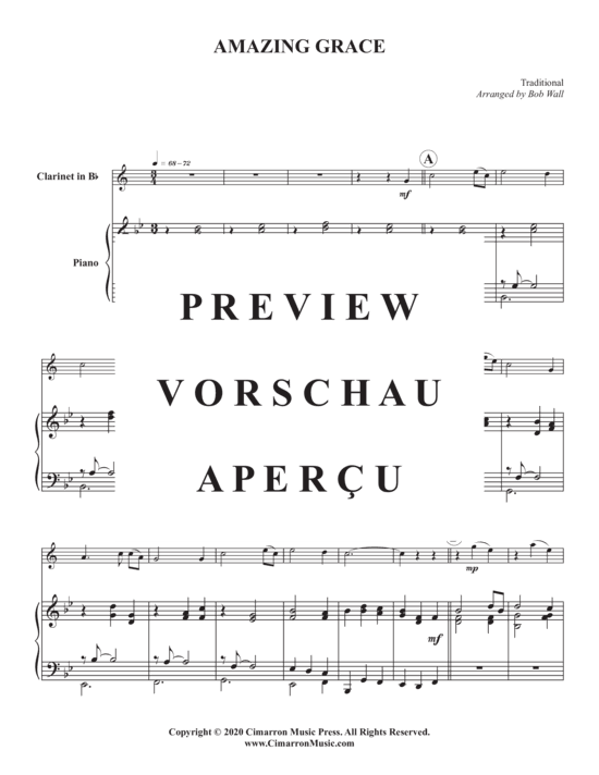 Produktgalerie: Seite 3 von 5 Amazing Grace , , (Klarinette in B + Klavier)
