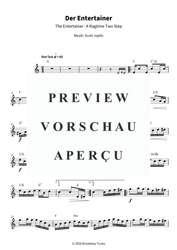 gallery: Der Entertainer - The Entertainer - A Ragtime Two Step, , Querflöte