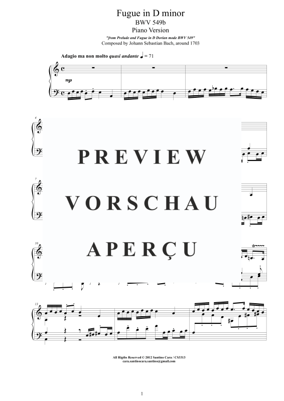 Produktgalerie: Seite 2 von 5 Fuge in D-Moll BWV 549b, , Klavier Solo