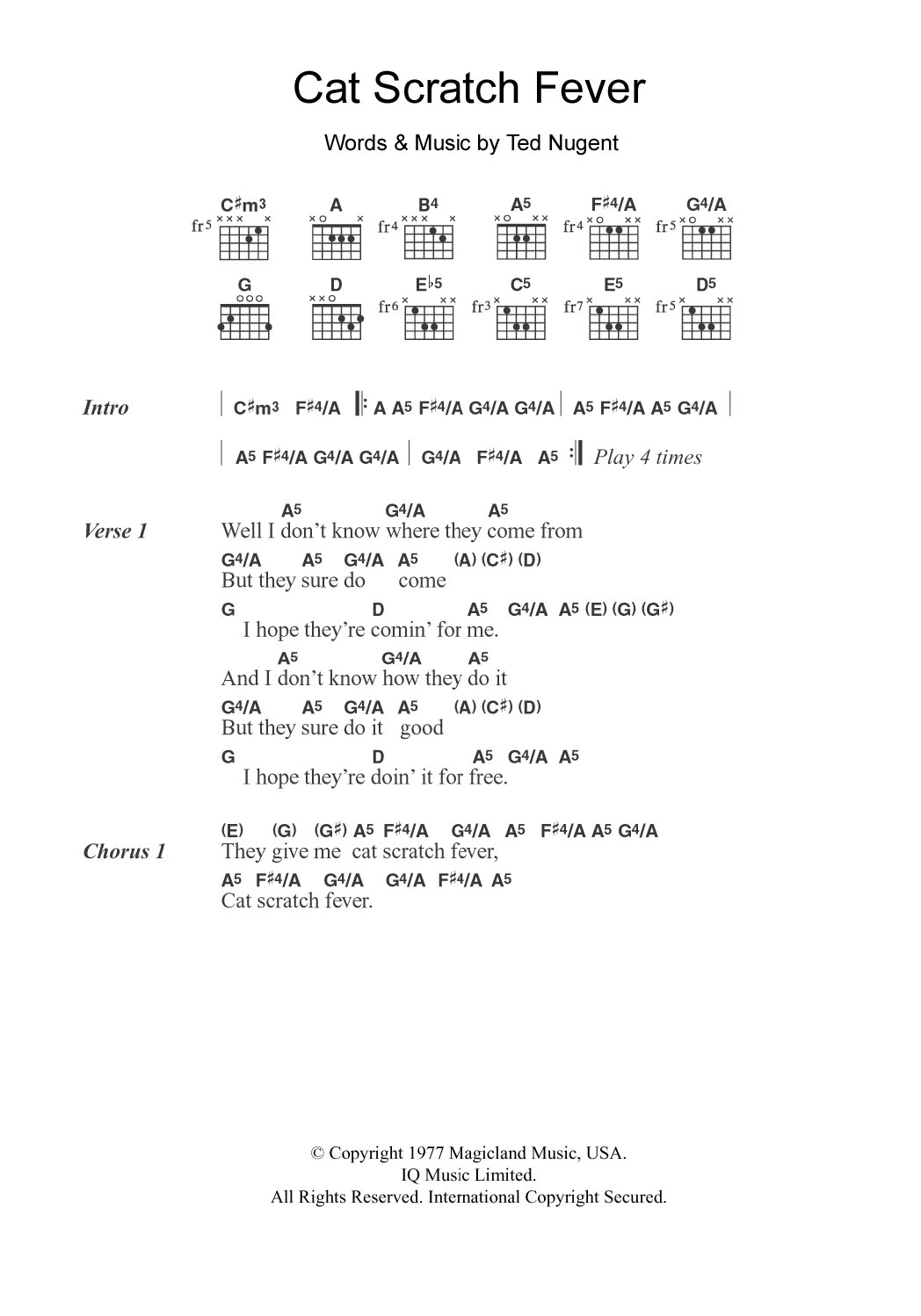Produktgalerie: Seite 1 von 1 Cat Scratch Fever, Ted Nugent, Gitarre