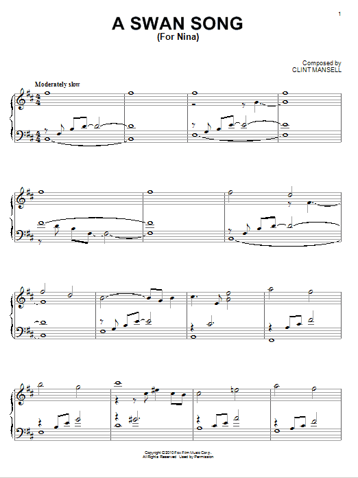 Product gallery: Page 1 of 1 A Swan Song (For Nina) (from Black Swan), Clint Mansell