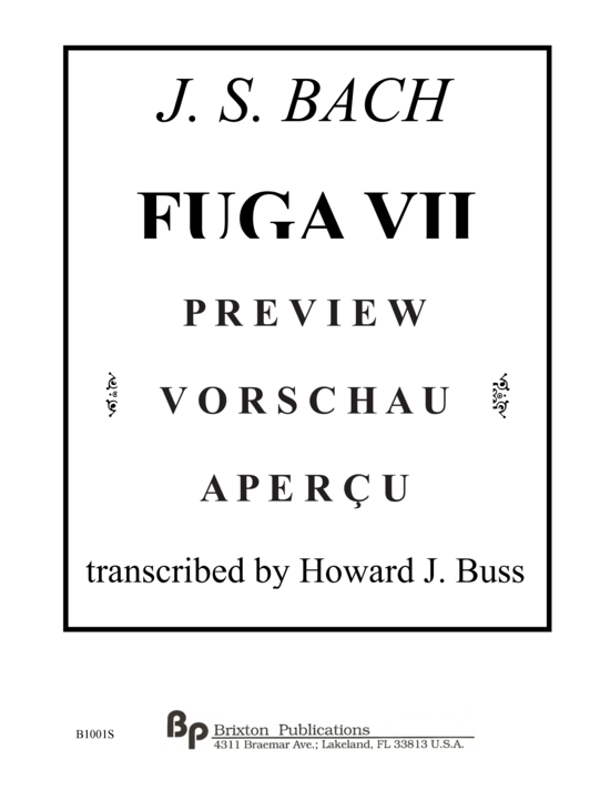 gallery: Fuga VII , , (Saxophonquartett SATB)