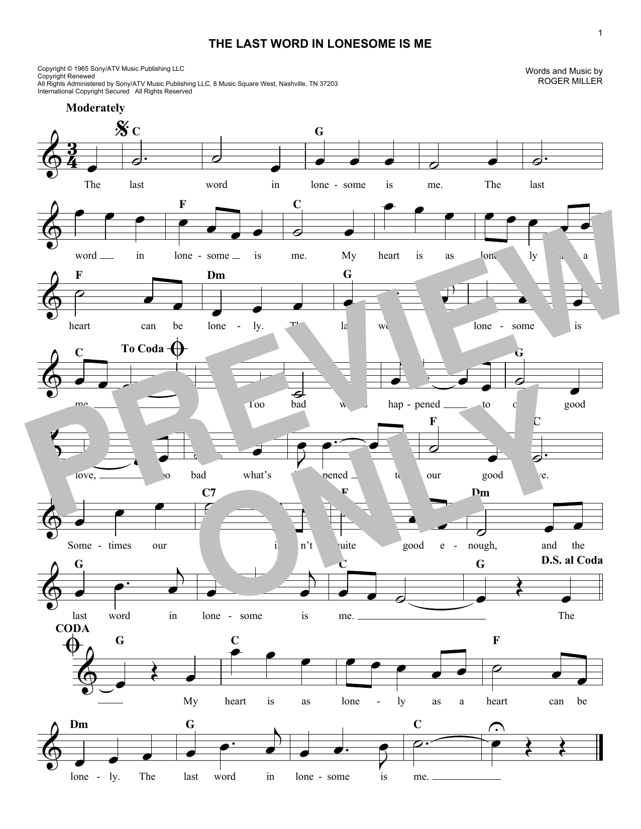 Produktgalerie: Seite 1 von 1 The Last Word In Lonesome Is Me, Roger Miller