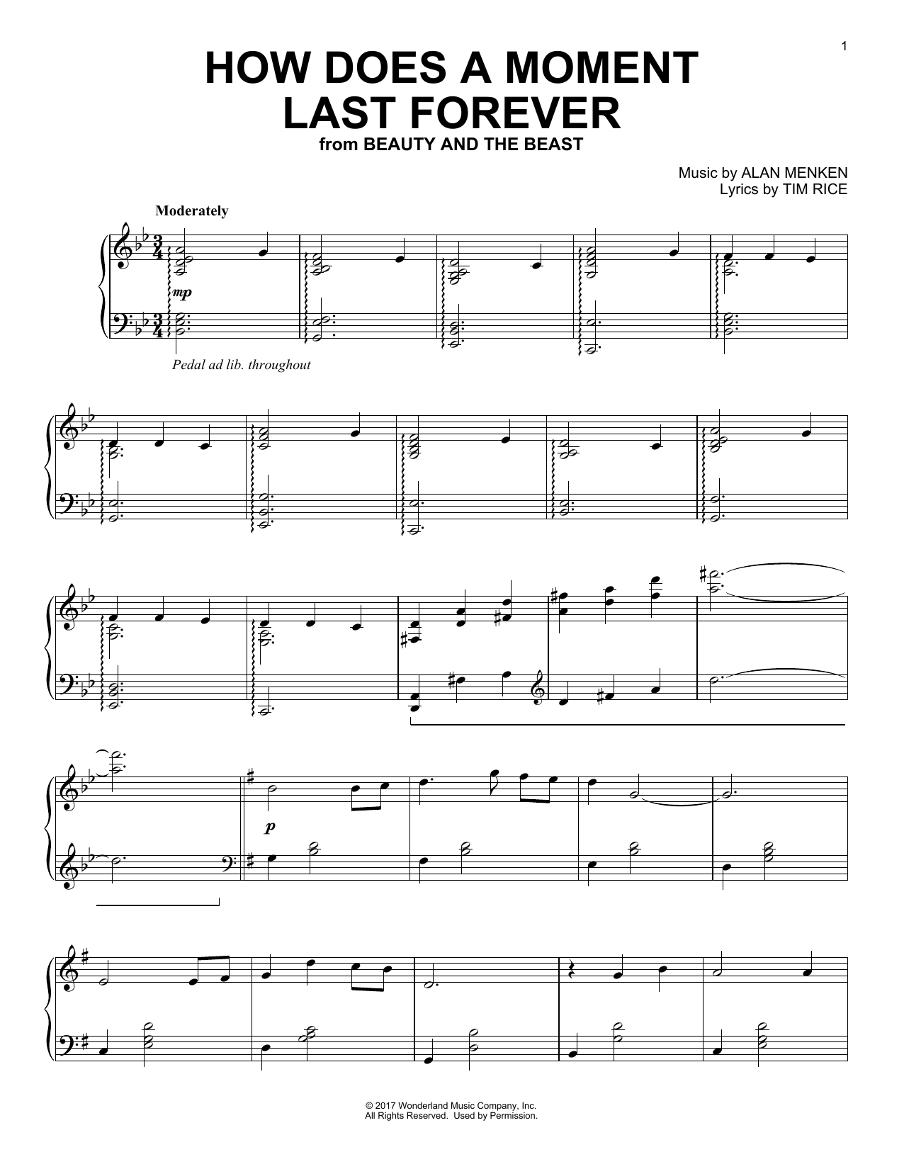 Product picture to: How Does A Moment Last Forever (from Beauty and The Beast)