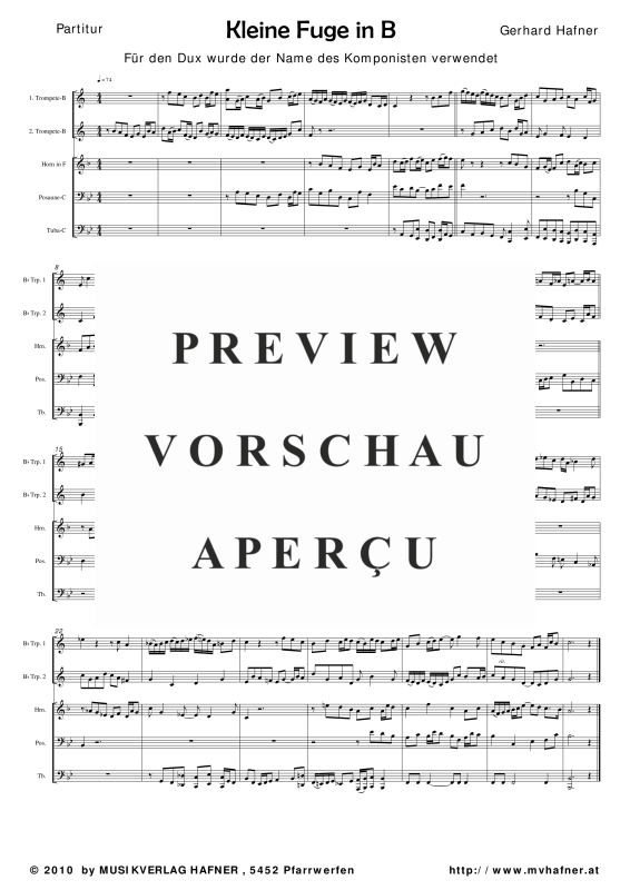 Produktgalerie: Seite 6 von 11 Kleine Fuge in B für 5 Blechbläser, , (Blechbläser Quintett)