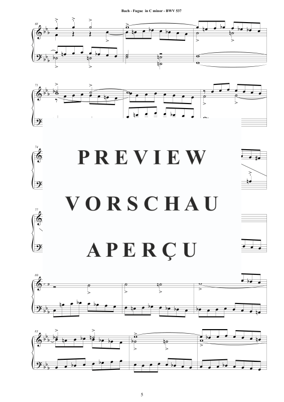 Produktgalerie: Seite 6 von 9 Fuge in C-Moll BWV 537b, , Klavier Solo
