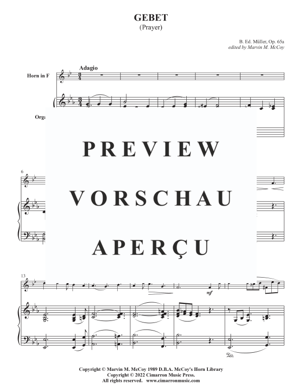 Product gallery: Page 3 of 7 Gebet (Prayer) Op. 65a, , Horn and Organ