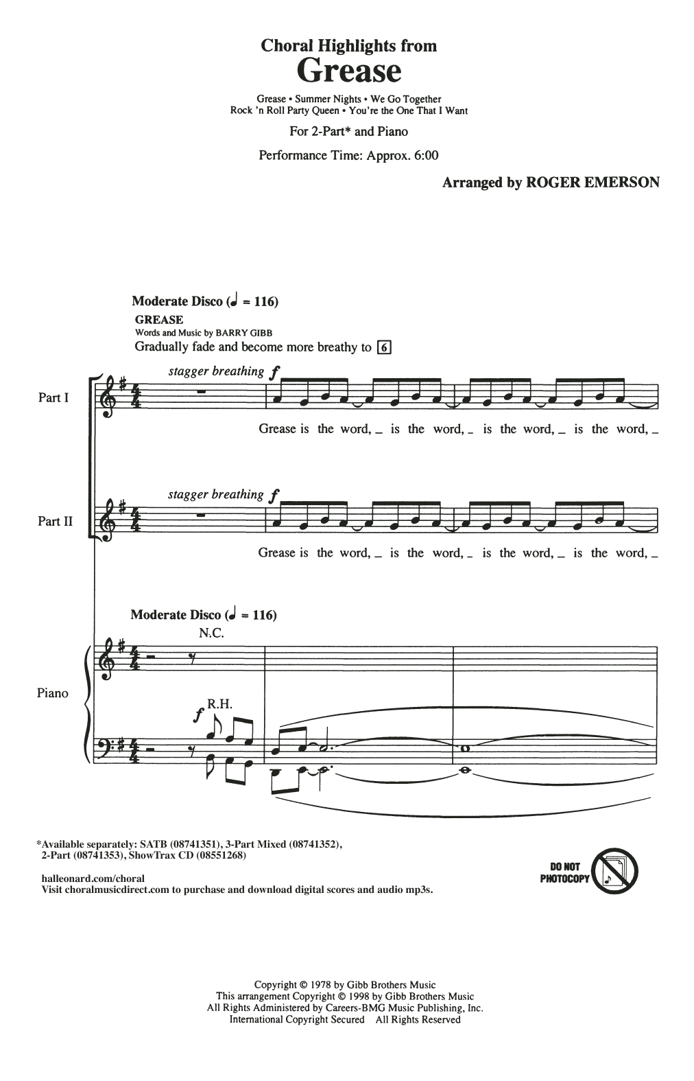 Product picture to: Choral Highlights from Grease