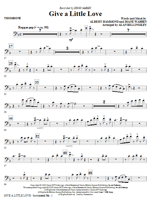 Product picture to: Give A Little Love (arr. Alan Billingsley) - Trombone