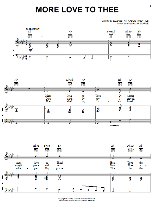 Produktgalerie: Seite 1 von 1 More Love To Thee (O Christ), Elizabeth Payson Prentiss, Gesang, Gitarre, Klavier