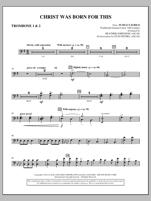Product picture to: Christ Was Born For This - Trombone 1 & 2