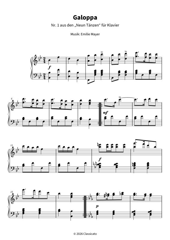 Produktgalerie: Seite 1 von 6 Galoppa - Nr. 1 aus den Neun Tänzen für Klavier, , Klavier Solo