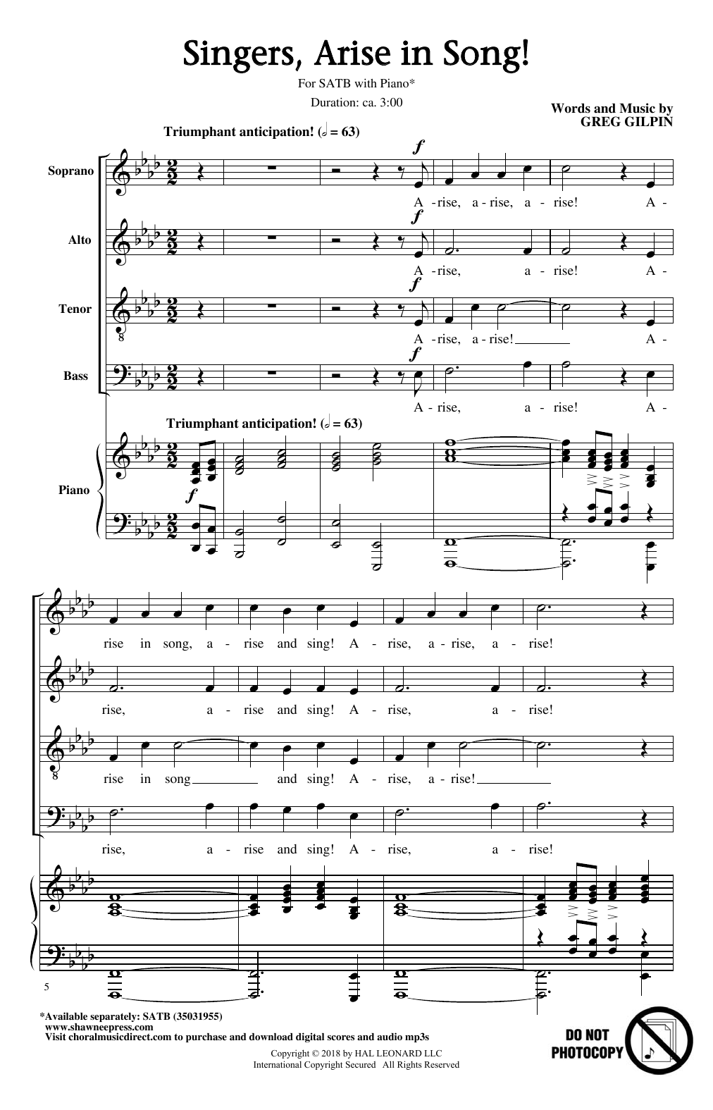 Produktbild zu: Singers, Arise In Song!