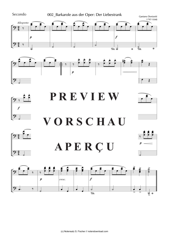 Product gallery: Page 4 of 5 Barkarole aus der Oper: Der Liebestrank , , (piano four hands)