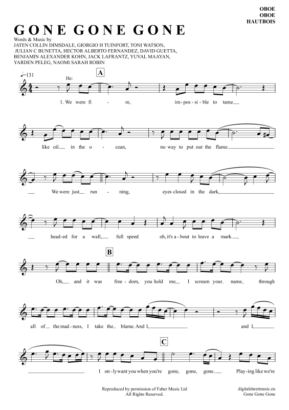 Produktbild zu: Gone Gone GoneDavid Guetta, Teddy Swims, Tones And I