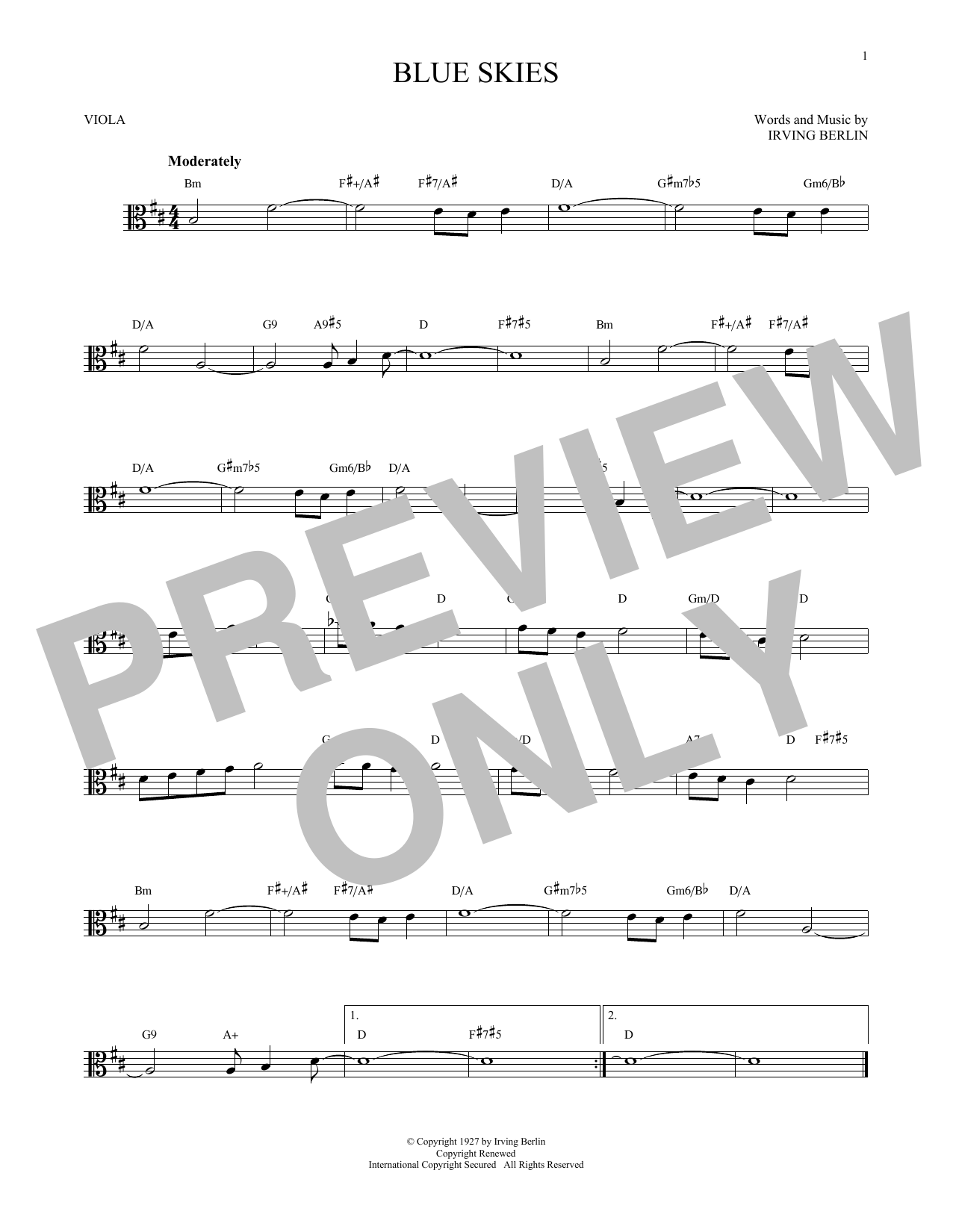Product gallery: Page 1 of 1 Blue Skies, Irving Berlin
