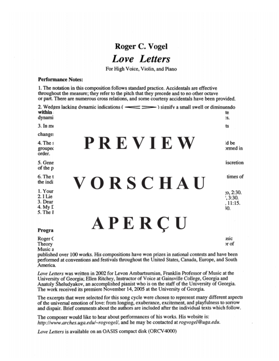 Product gallery: Page 3 of 21 Love Letters , , (soprano/tenor, violin & piano)