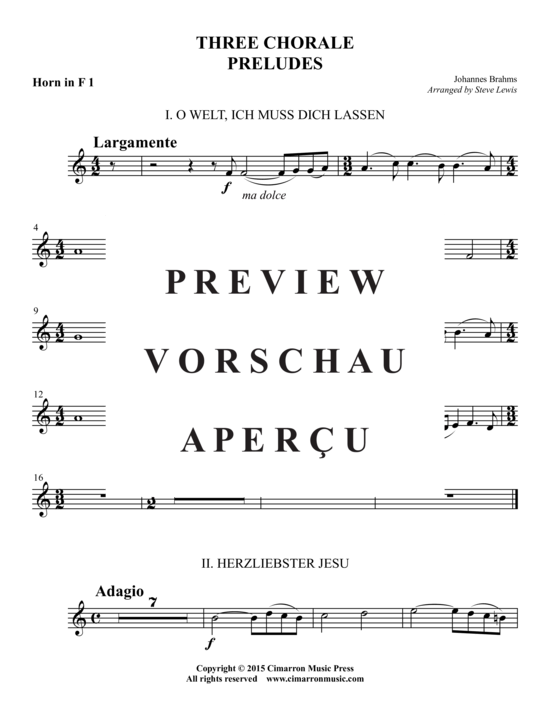 gallery: Three Chorale Preludes , , (Horn Ensemble)