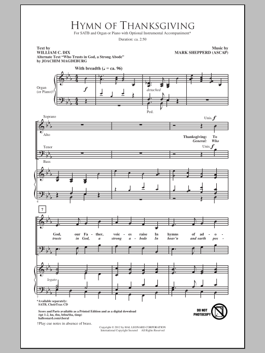 Product gallery: Page 1 of 1 Hymn Of Thanksgiving, Mark Shepperd