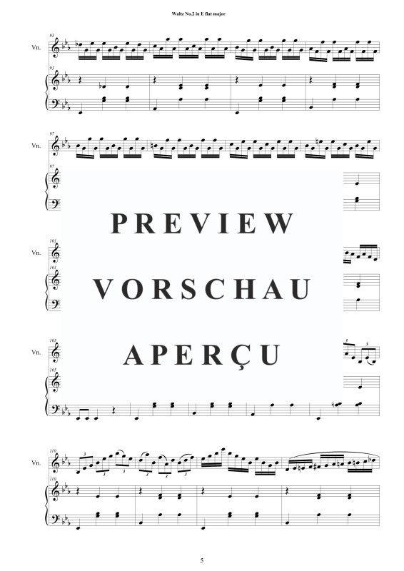 Product gallery: Page 6 of 11 Waltz No.2 in E flat major, , Violin and Piano