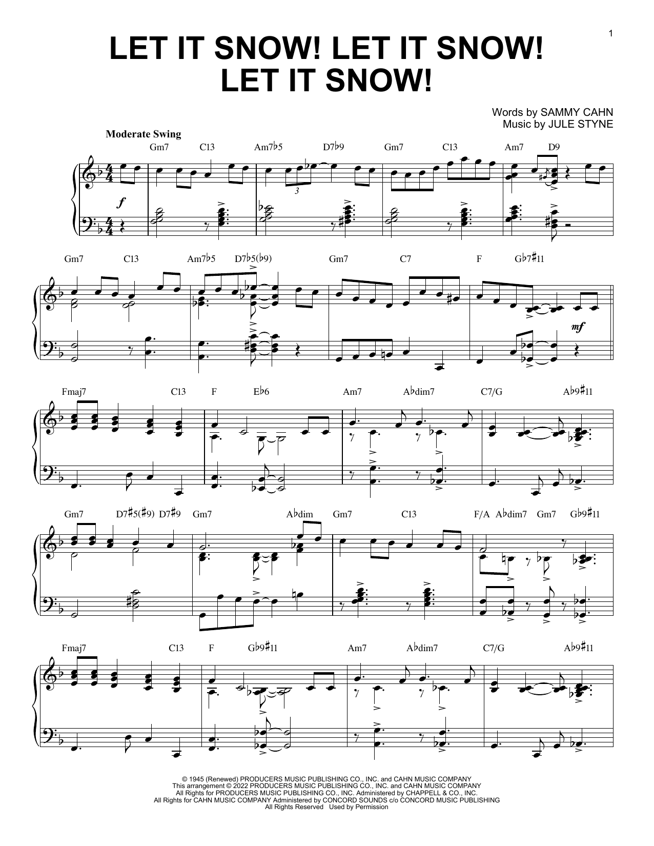 Product gallery: Page 1 of 1 Let It Snow! Let It Snow! Let It Snow! [Jazz version] (arr. Brent Edstrom), Sammy Cahn & Jule Styne