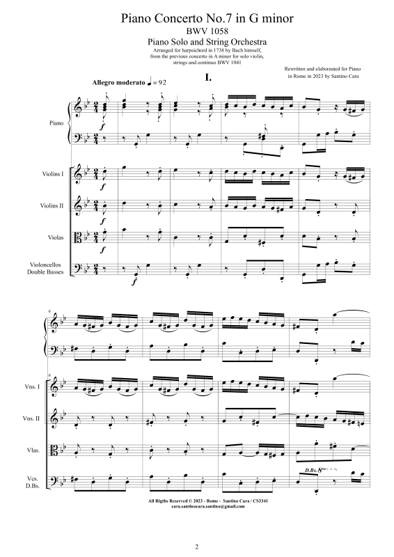 Produktbild zu: Klavierkonzert Nr. 7 g-Moll BWV 1058Johann Sebastian Bach